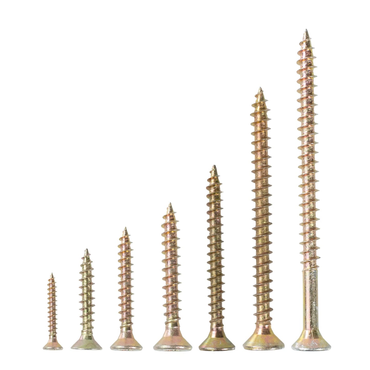Thokko Zinc Coated Coarse Thread Countersunk Phillips 7 Sizes Heavy Duty Wood/Self Drilling Drywall Screws with Bugle Head 180 pcs Screw Set