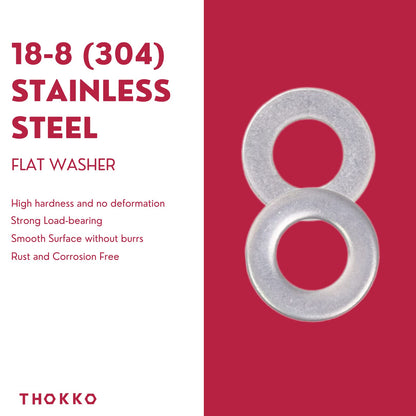 Thokko 304 (18-8) Stainless Steel Hardware Lock Flat Fender Washers