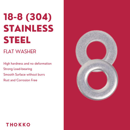 Thokko 304 (18-8) Stainless Steel Hardware Lock Flat Fender Washers