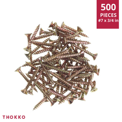 Thokko Zinc Coated Coarse Thread Countersunk Phillips Heavy Duty Wood/Self Drilling Drywall Screws with Bugle Head